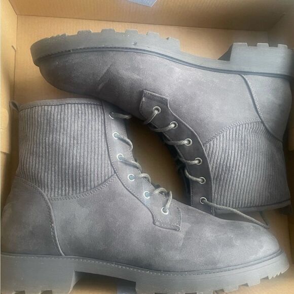 Just Fab Demi Knit Lug Sole Combat Boots - Picture 10 of 15